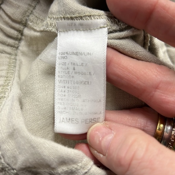 James Perse Tan Linen Soft Drape Pant Pull On with Pockets Size 3/L - Picture 11 of 13